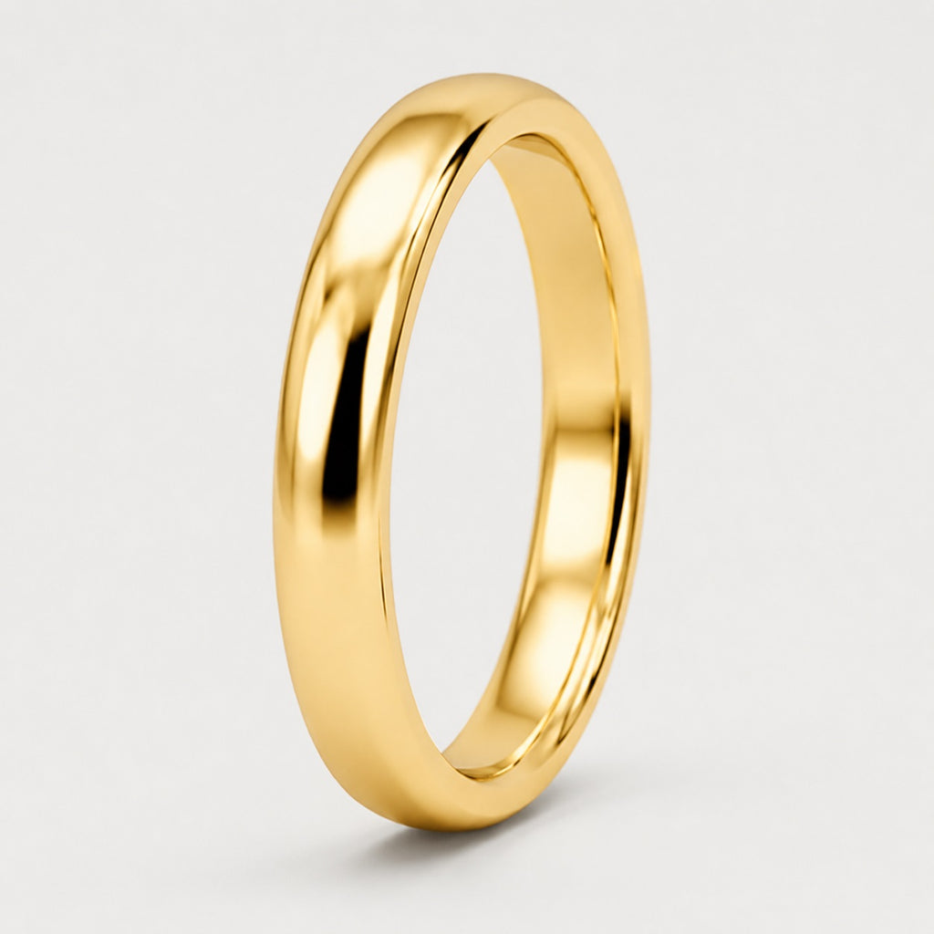 Classic D Shape 3.5mm Plain Women's Wedding Band