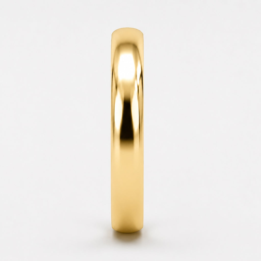 Classic D Shape 3.5mm Plain Women's Wedding Band