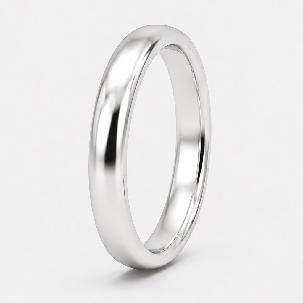 Classic D Shape 3.5mm Plain Women's Wedding Band