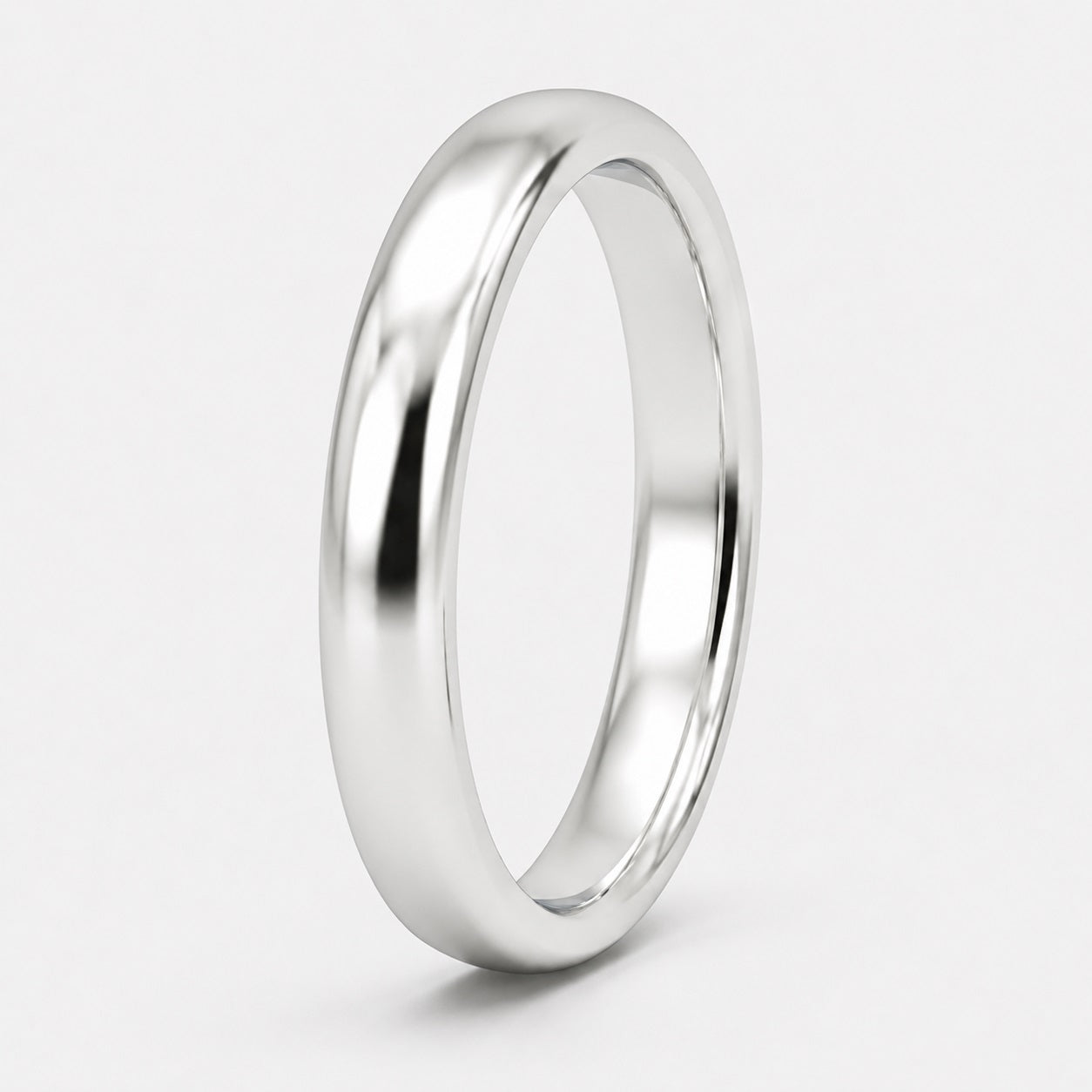 Classic D Shape 3.5mm Plain Women's Wedding Band