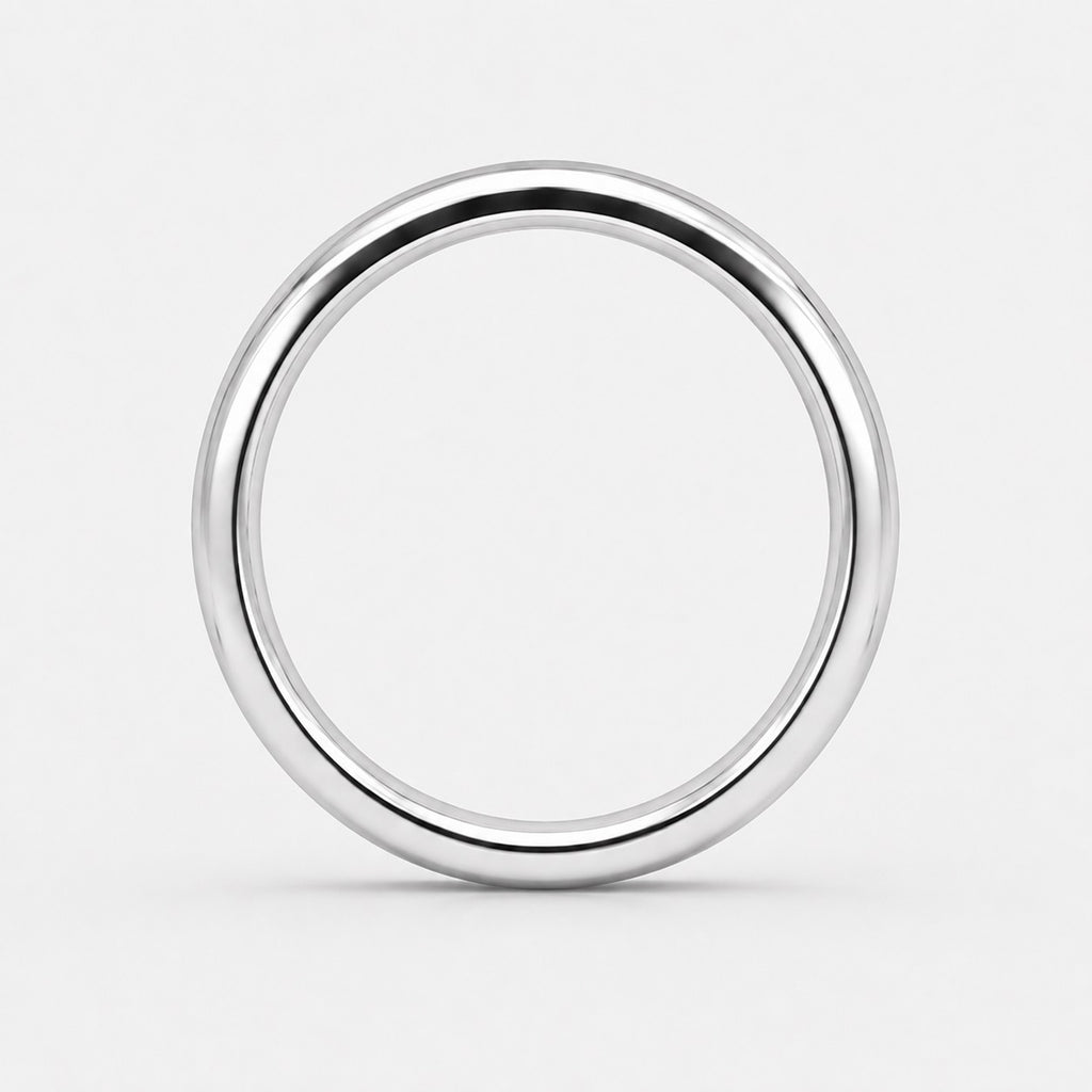 Classic D Shape 3.5mm Plain Women's Wedding Band