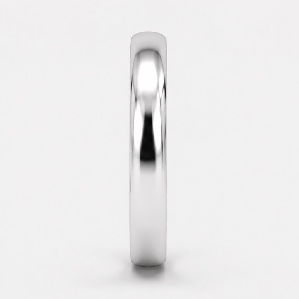 Classic D Shape 3.5mm Plain Women's Wedding Band
