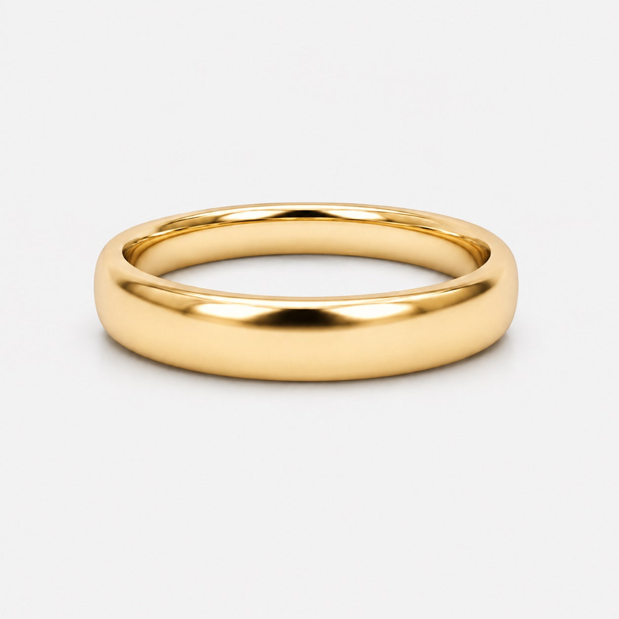 Classic D Shape 3.5mm Plain Women's Wedding Band