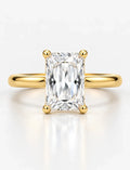 Radiant Cut Solitaire Ring IGI Lab Grown Classic with Concealed Under-Halo in 18K Yellow Gold
