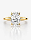 Oval Diamond Solitaire Engagement Ring IGI Lab Grown in 18K Yellow Gold