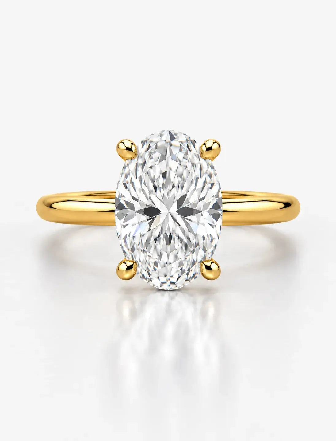 Oval Diamond Solitaire Engagement Ring IGI Lab Grown in 18K Yellow Gold