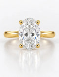 Oval Diamond Solitaire Engagement Ring IGI Lab Grown in 18K Yellow Gold 3.05 Ct