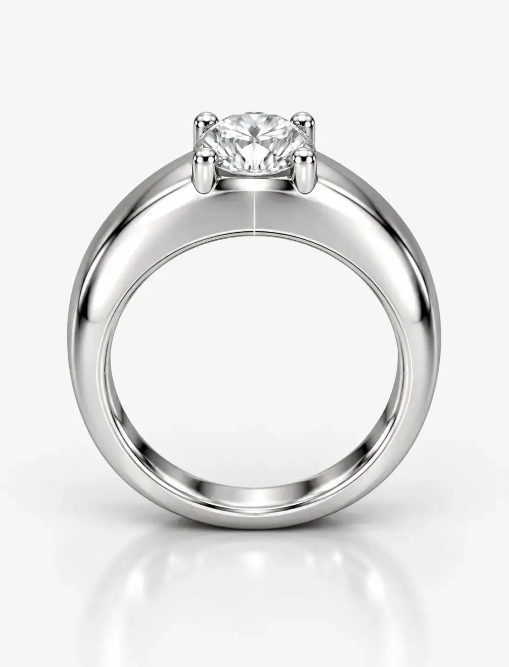 Round Diamond Solitaire Ring IGI Certified Lab Grown D/VS 1.00Ct Single Diamond Mens Engagement Ring in 18K White Gold