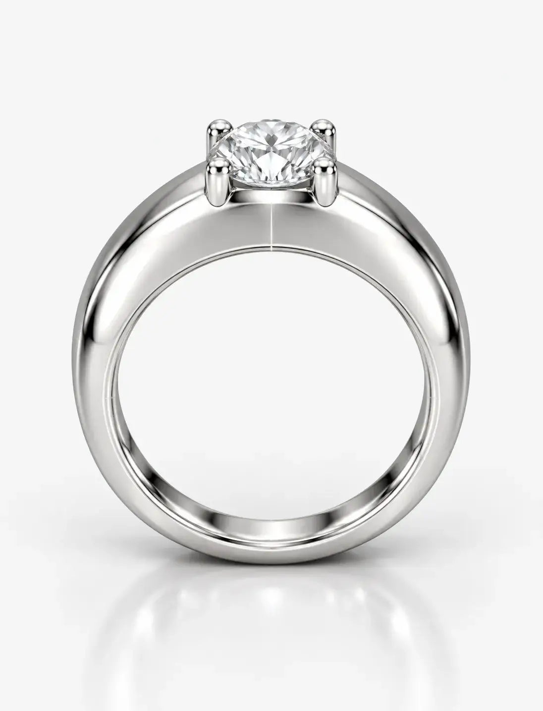 Round Diamond Solitaire Ring IGI Certified Lab Grown D/VS 1.00Ct Single Diamond Mens Engagement Ring in 18K White Gold
