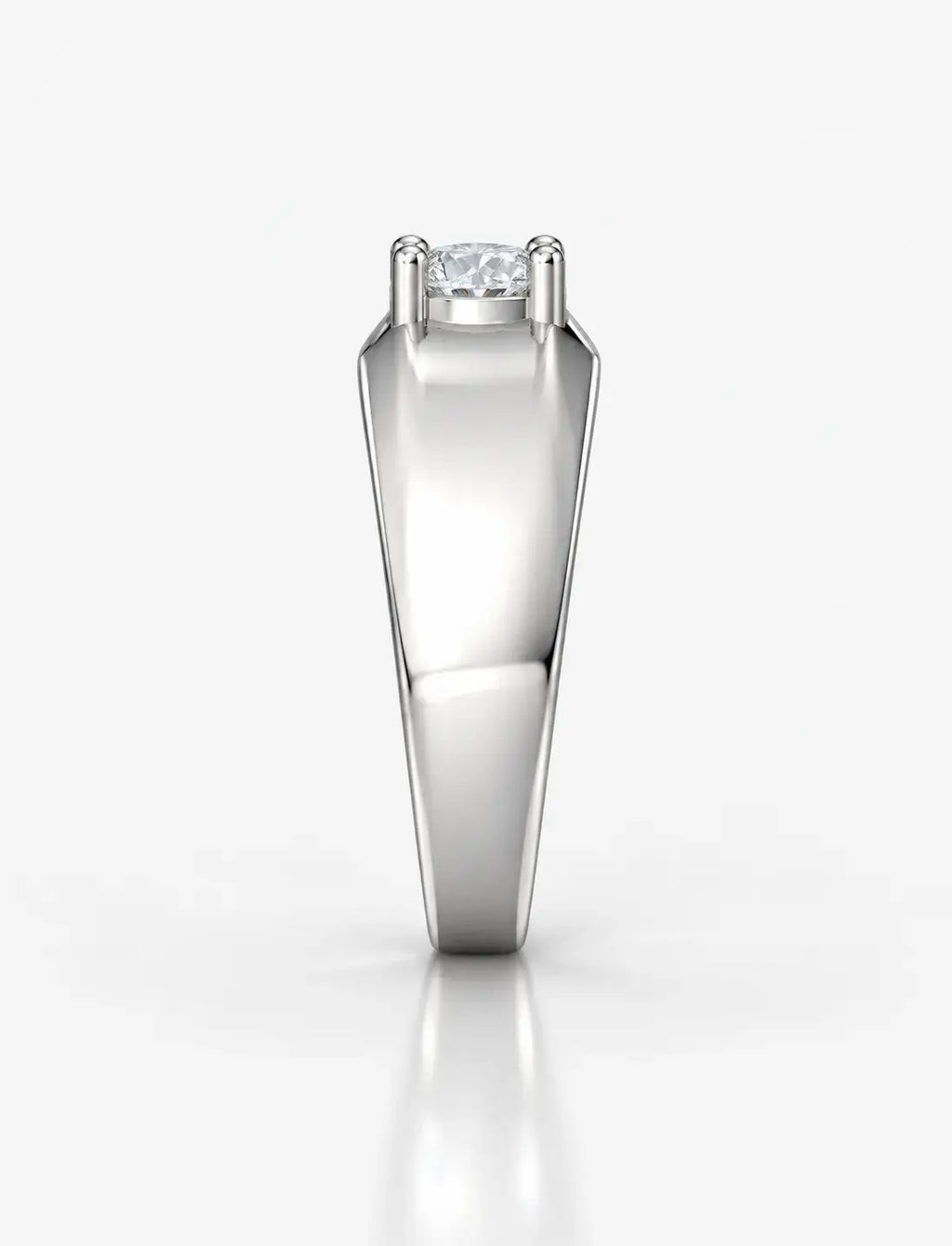 Round Diamond Solitaire Ring IGI Certified Lab Grown D/VS 1.00Ct Single Diamond Mens Engagement Ring in 18K White Gold