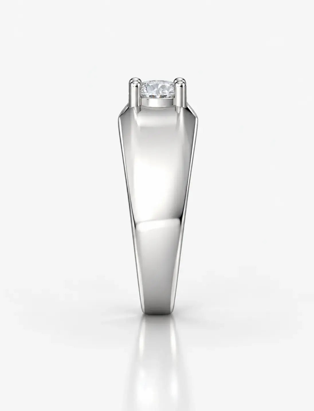 Round Diamond Solitaire Ring IGI Certified Lab Grown D/VS 1.00Ct Single Diamond Mens Engagement Ring in 18K White Gold