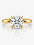 Lab Grown IGI Certified Round Diamond Solitaire Claw Setting Engagement Ring 18k Yellow Gold