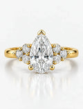 Lab Grown Diamond IGI Certified Pear Cut & Round Cut Diamond Claw Set Engagement Ring 18K Yellow Gold