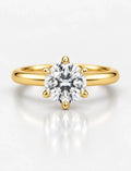 Round Brilliant Cut Diamond Solitaire Engagement Ring IGI Lab Grown in 18K Yellow Gold