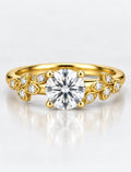 IGI Certified Round Lab Grown Diamond Solitaire with side Diamond Engagement Ring in 18K Yellow Gold