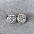 cushion diamond halo earring