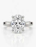 Oval Diamond Engagement Ring Claw Set Oval Solitaire Ring 4.29Ct IGI Certified Lab Grown Ring in Platinum