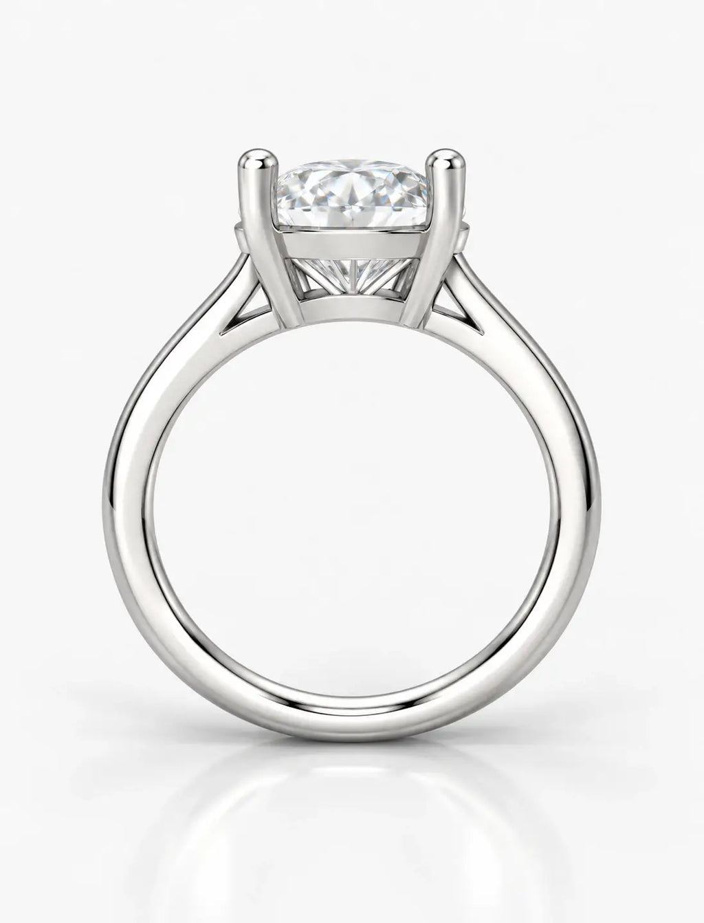 Oval Diamond Engagement Ring Claw Set Oval Solitaire Ring 4.29Ct IGI Certified Lab Grown Ring in Platinum