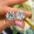 Exceptional 20.11 Ct Lab-Grown Round Diamond Studs Earring – F/VS in Platinum with Screw Backs
