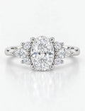 Oval and Marquise 1.95 Carat Diamond Engagement Ring Cluster Ring IGI Certified Lab Grown Ring in Platinum