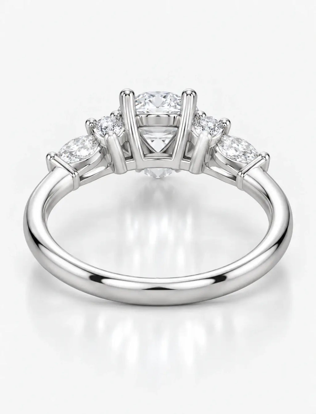 Oval and Marquise 1.95 Carat Diamond Engagement Ring Cluster Ring IGI Certified Lab Grown Ring in Platinum