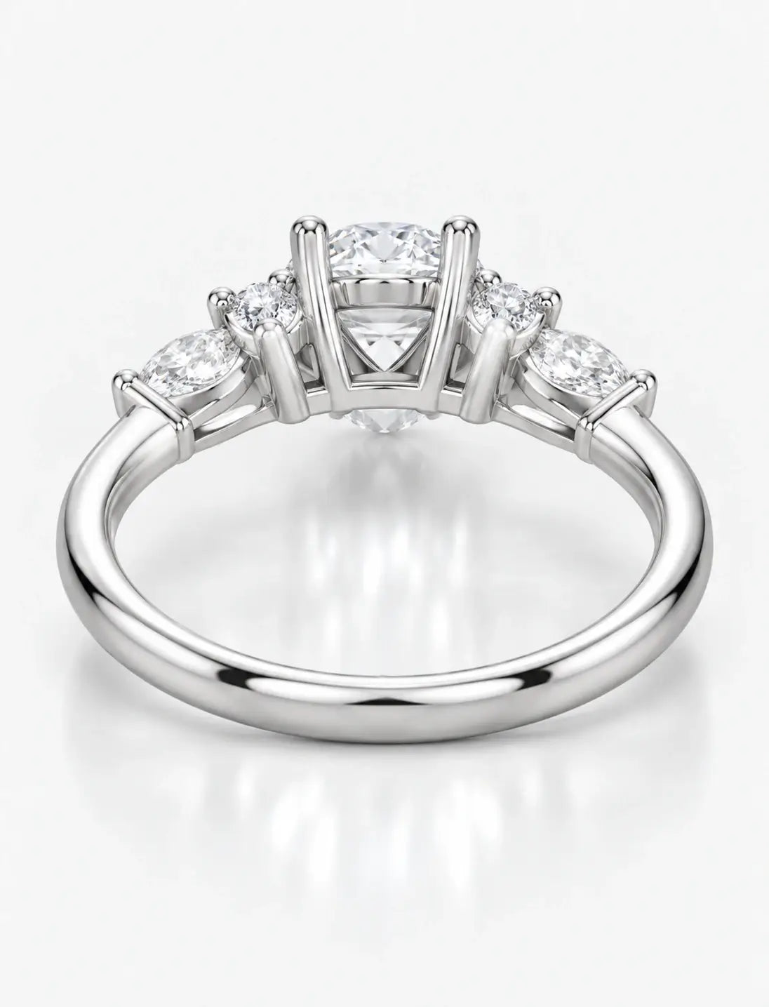 Oval and Marquise 1.95 Carat Diamond Engagement Ring Cluster Ring IGI Certified Lab Grown Ring in Platinum
