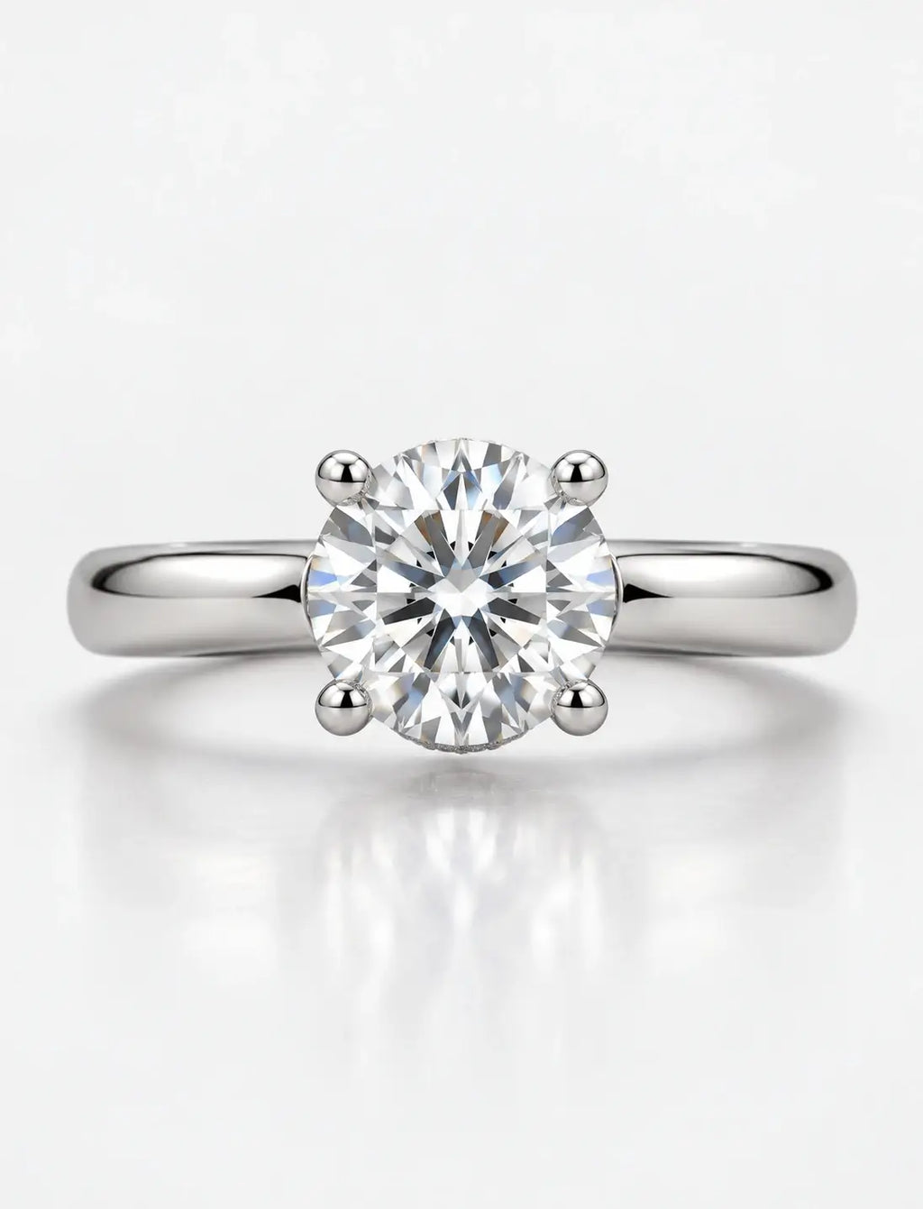 Round Brilliant Cut Diamond Solitaire Ring Hidden Halo Set Lab Grown IGI Certified Engagement Ring in Platinum