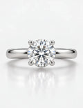 Round Brilliant Cut Diamond Solitaire Ring Hidden Halo Set Lab Grown IGI Certified Engagement Ring in Platinum