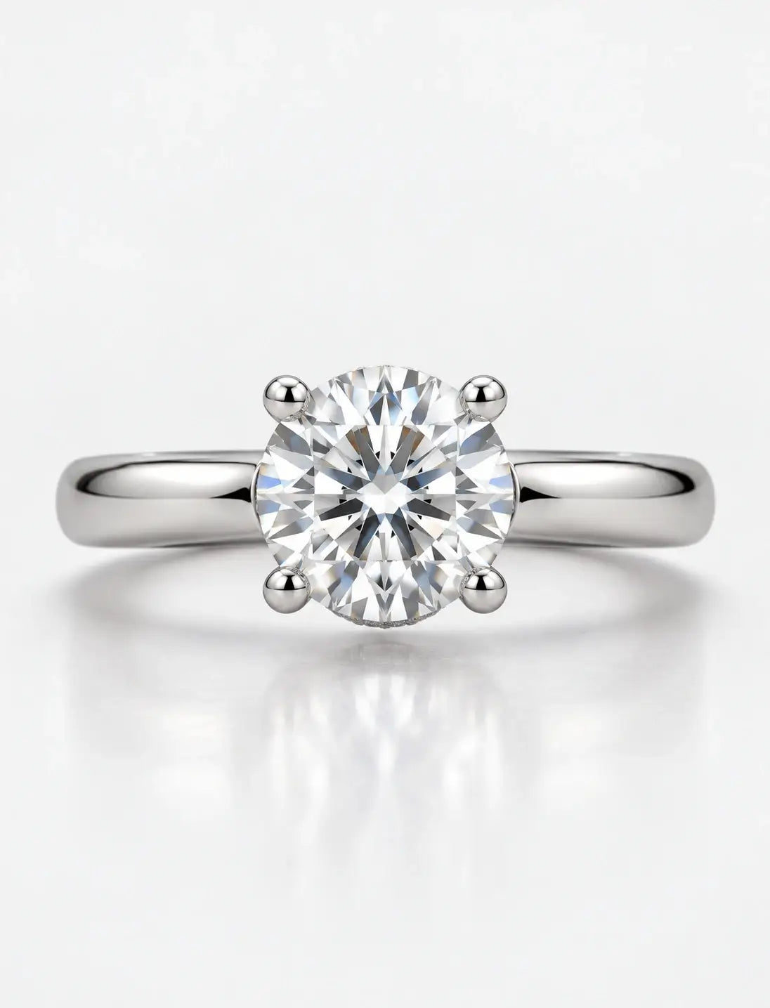Round Brilliant Cut Diamond Solitaire Ring Hidden Halo Set Lab Grown IGI Certified Engagement Ring in Platinum