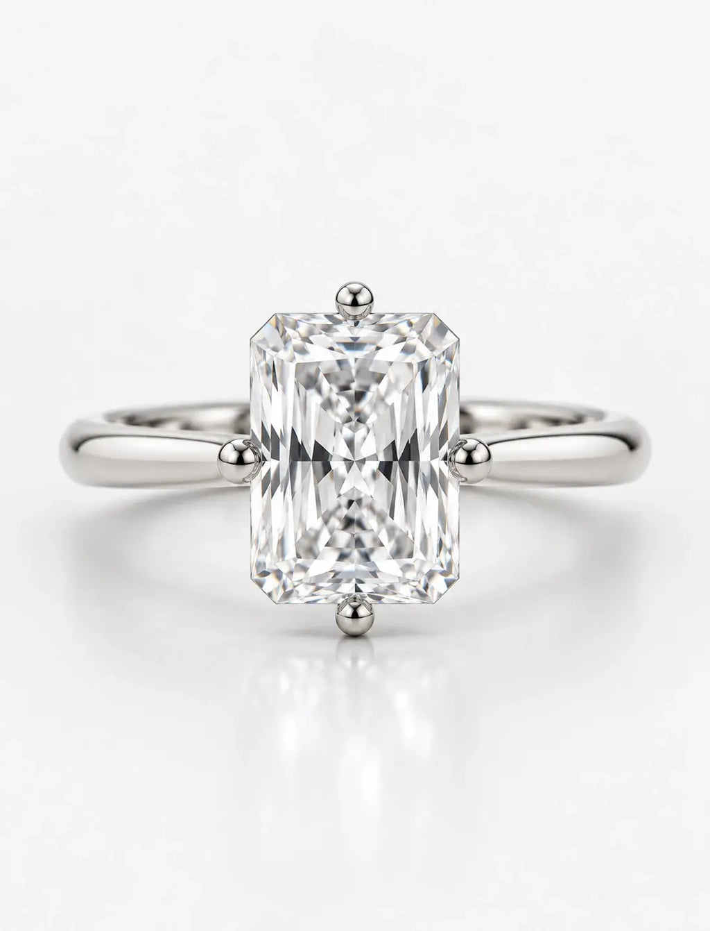 IGI Certified Lab Grown Radiant Diamond Solitaire Engagement Ring in Platinum