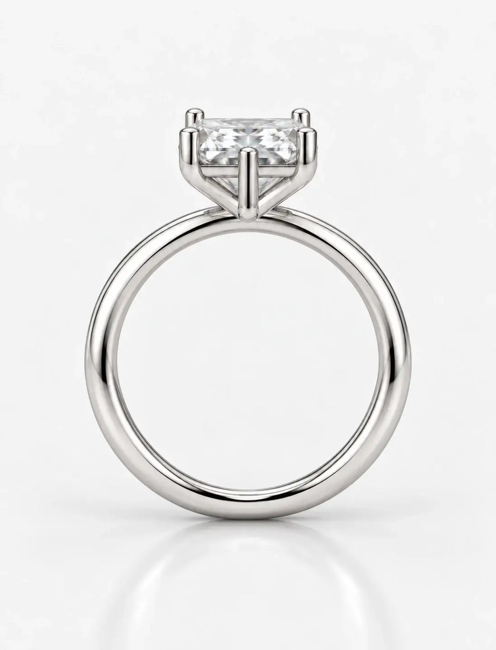 IGI Certified Lab Grown Radiant Diamond Solitaire Engagement Ring in Platinum