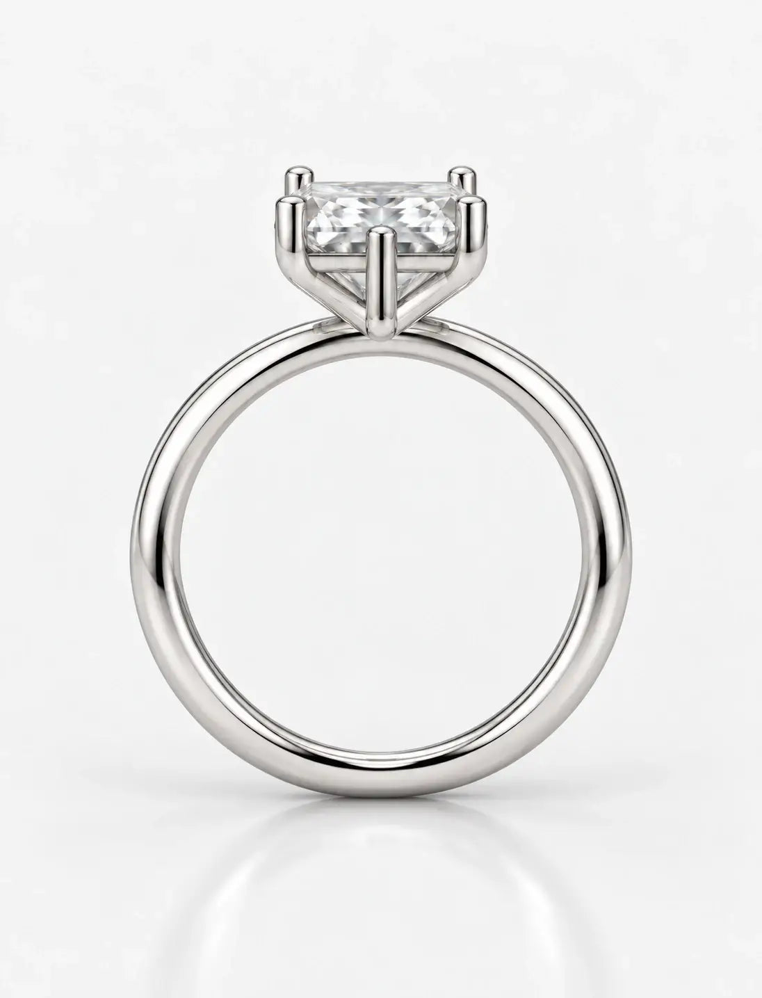 IGI Certified Lab Grown Radiant Diamond Solitaire Engagement Ring in Platinum