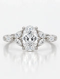 IGI Certified Lab Grown 2.50 Ct Oval Cut Diamond with side Marquise Diamond Engagement Ring in Platinum