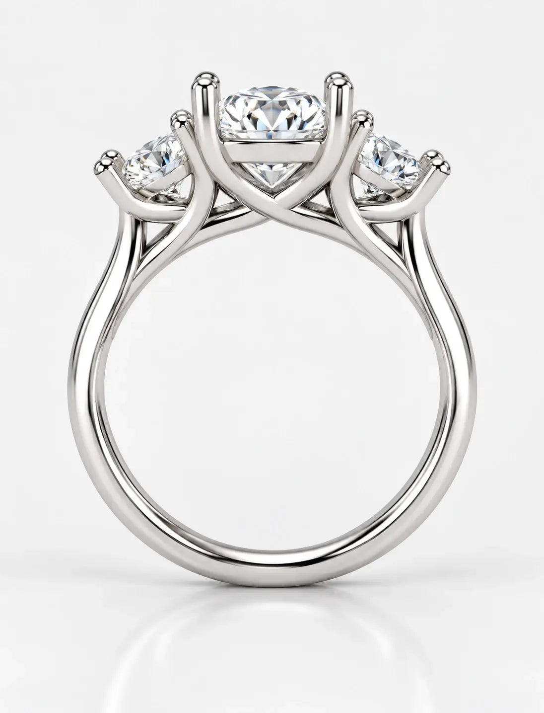 IGI Certified Lab Grown Round Brilliant Cut Three-Stone Diamond Engagement Ring Platinum