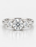 IGI Certified Lab Grown Round Brilliant Cut Three-Stone Diamond Engagement Ring Platinum