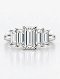 Lab Grown Diamonds IGI Certified Baguette Diamonds Five Stone Engagement Ring Platinum