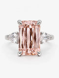 Women's IGI Certified Lab Grown 4.70 Ct Ashoka Diamond Fancy Vivid Pink with side Pear Engagement Ring in Platinum