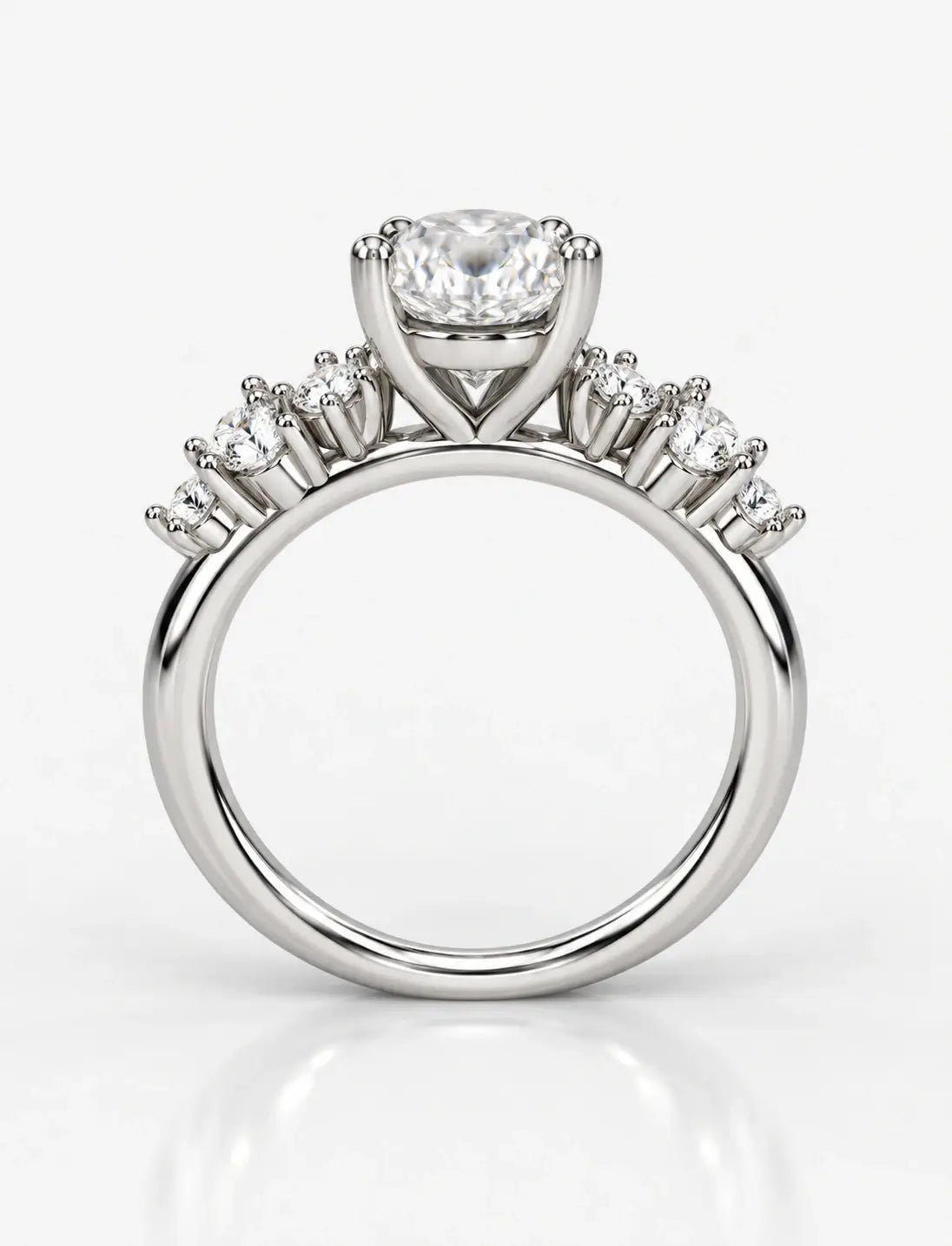 IGI Certified Chloe-Twin Snowdrift Lab Grown Oval 1.78 Ct Diamond Engagement Ring in Platinum