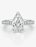 Pear Diamond with side Round Diamond Pave Set Women's IGI Certified Lab Grown  Engagement Ring in Platinum