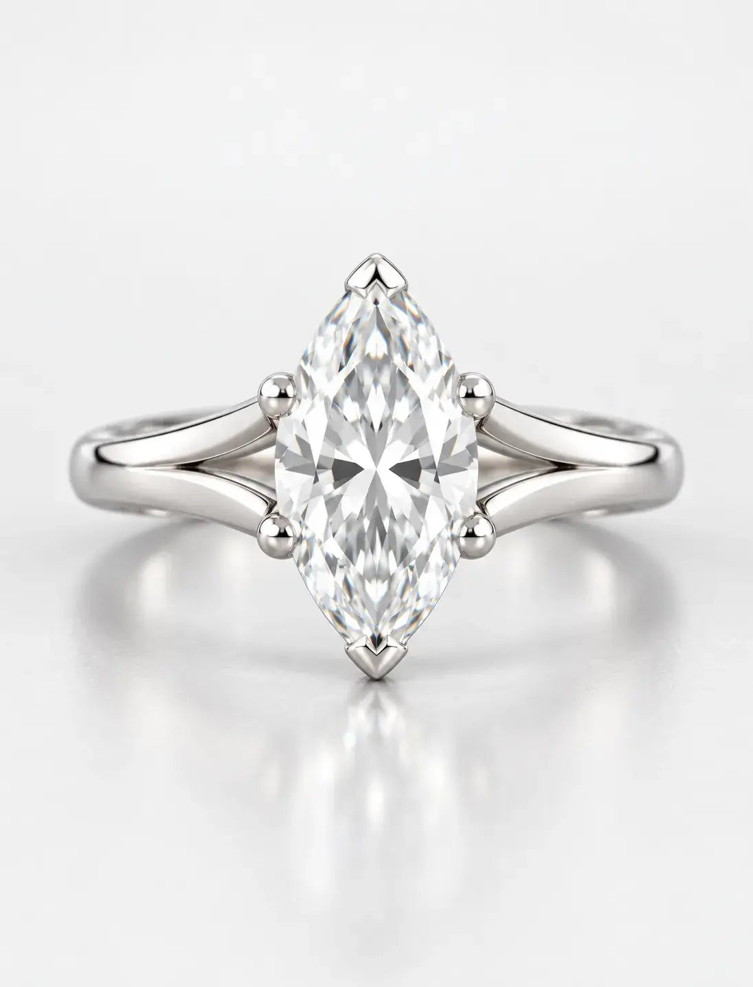 Women's IGI Certified Lab Grown 2.01 Ct Marquise Diamond Solitaire Engagement Ring in Platinum