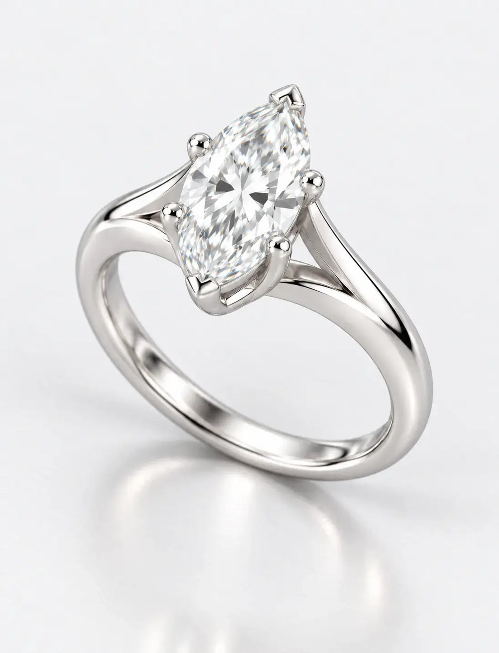 Women's IGI Certified Lab Grown 2.01 Ct Marquise Diamond Solitaire Engagement Ring in Platinum