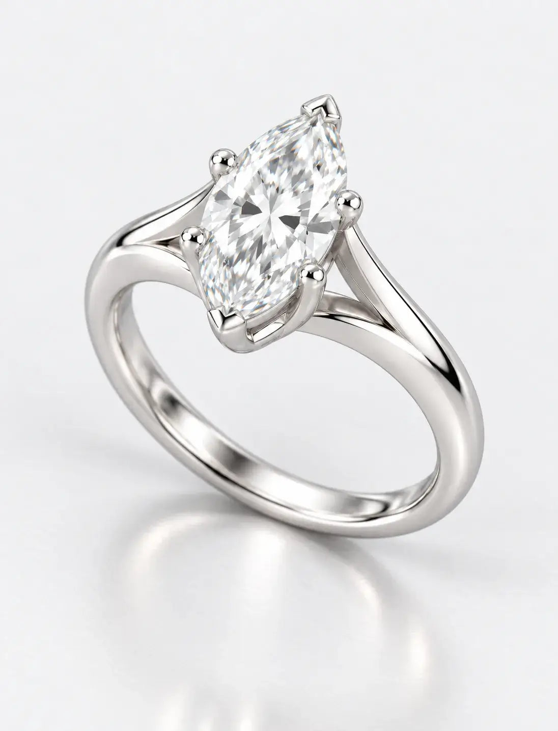 Women's IGI Certified Lab Grown 2.01 Ct Marquise Diamond Solitaire Engagement Ring in Platinum