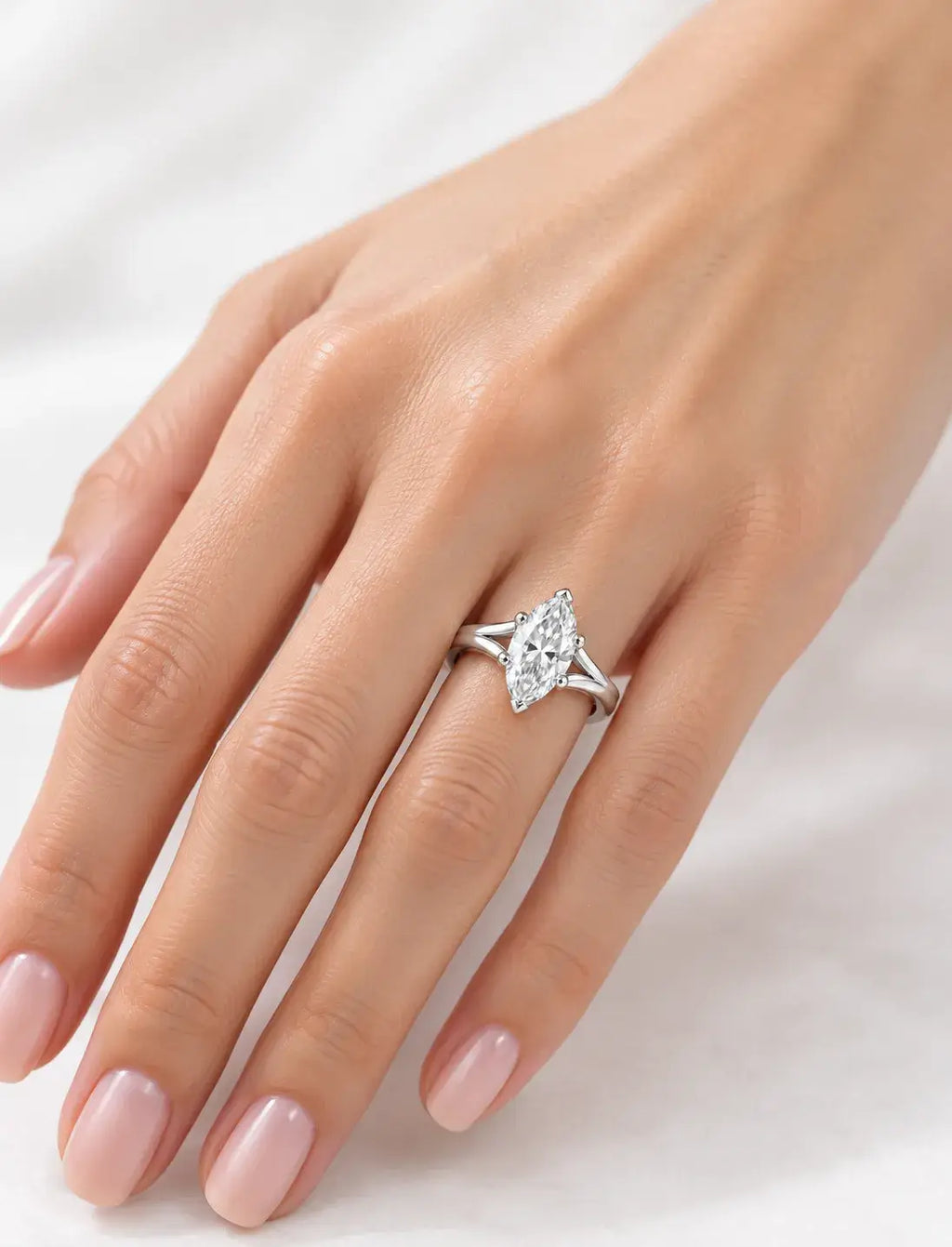 Women's IGI Certified Lab Grown 2.01 Ct Marquise Diamond Solitaire Engagement Ring in Platinum