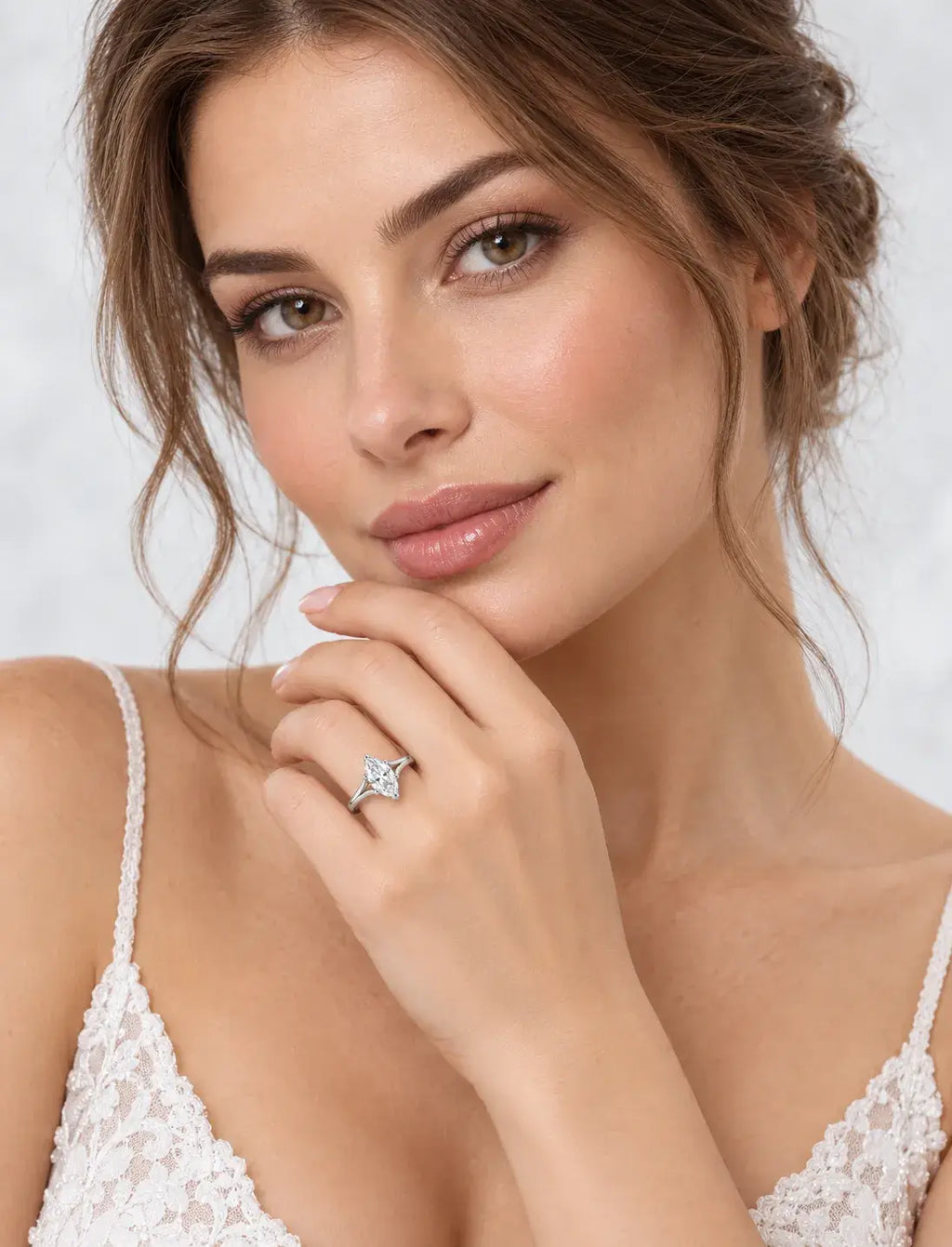 Women's IGI Certified Lab Grown 2.01 Ct Marquise Diamond Solitaire Engagement Ring in Platinum
