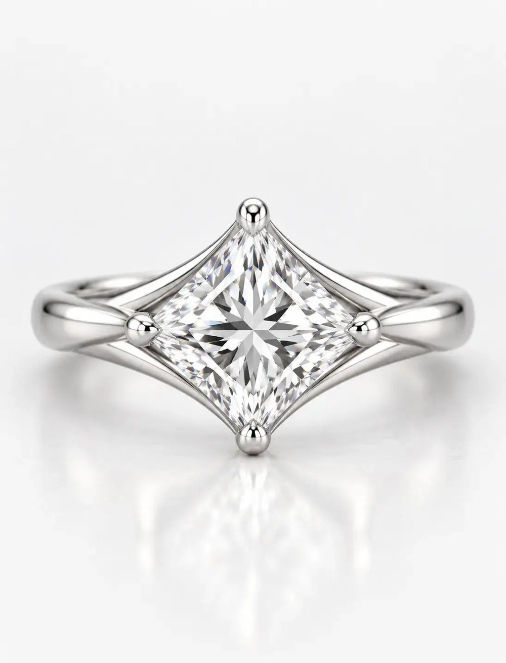 Princess Diamond Solitaire Ring 10.15 Carat Claw Set Engagement Ring IGI Lab Grown in Platinum
