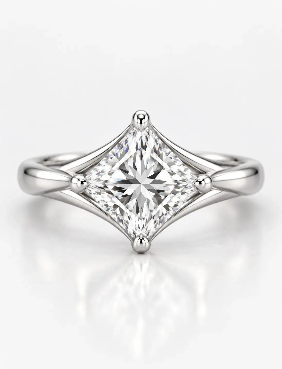 Princess Diamond Solitaire Ring 10.15 Carat Claw Set Engagement Ring IGI Lab Grown in Platinum