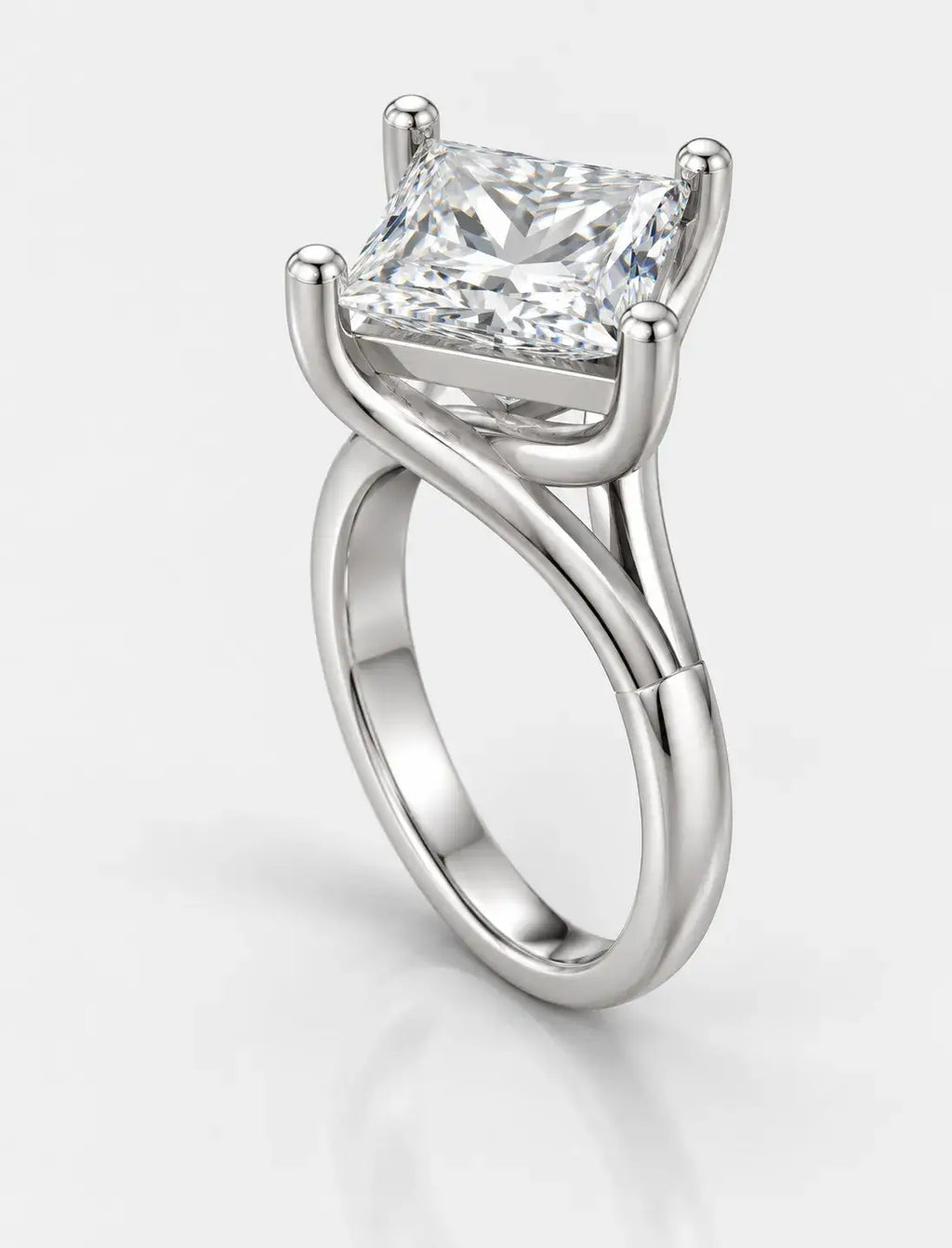 Princess Diamond Solitaire Ring 10.15 Carat Claw Set Engagement Ring IGI Lab Grown in Platinum