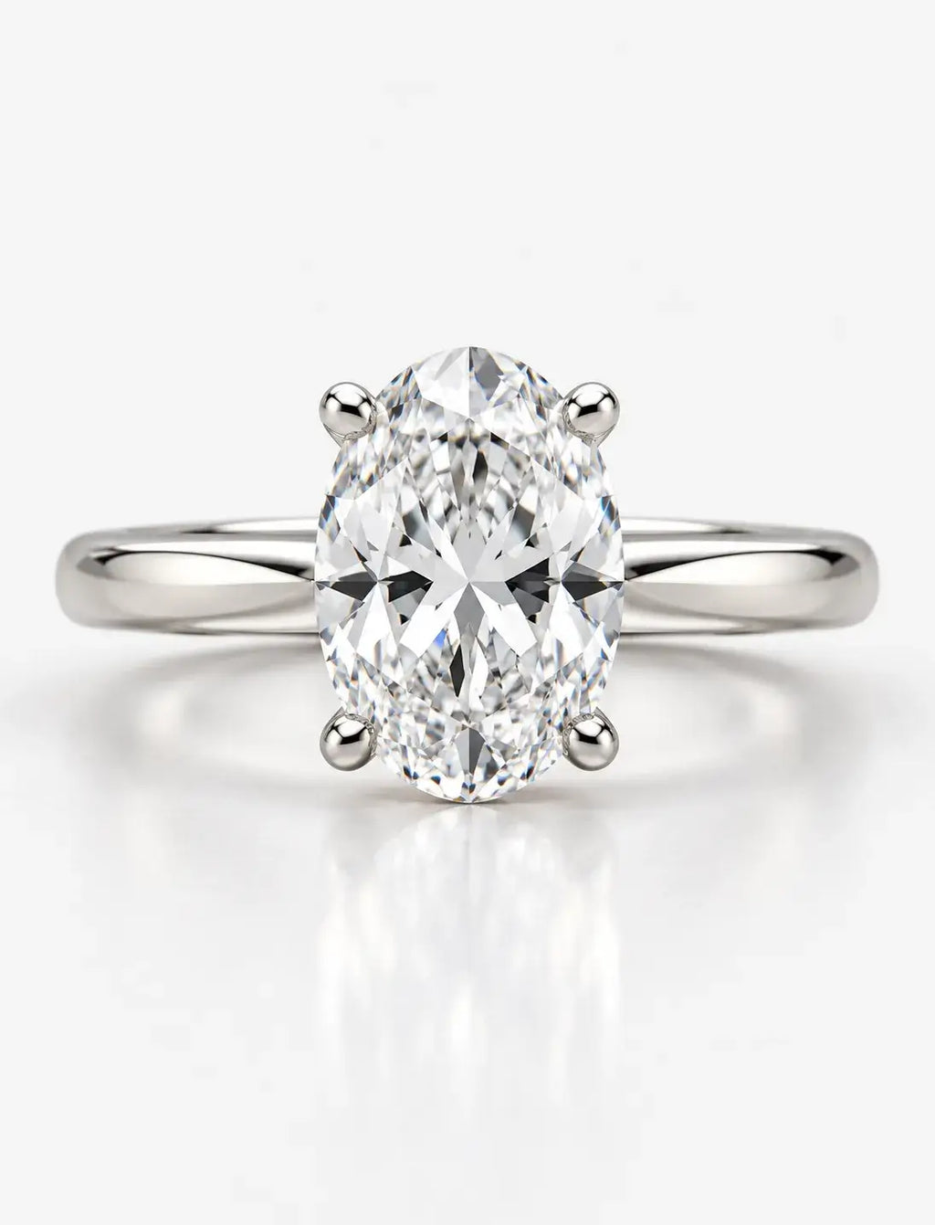 Oval With Round Diamond Hidden Halo set Solitaire Women's IGI Certified Lab Grown  Engagement Ring in Platinum