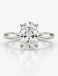 Oval With Round Diamond Hidden Halo set Solitaire Women's IGI Certified Lab Grown  Engagement Ring in Platinum