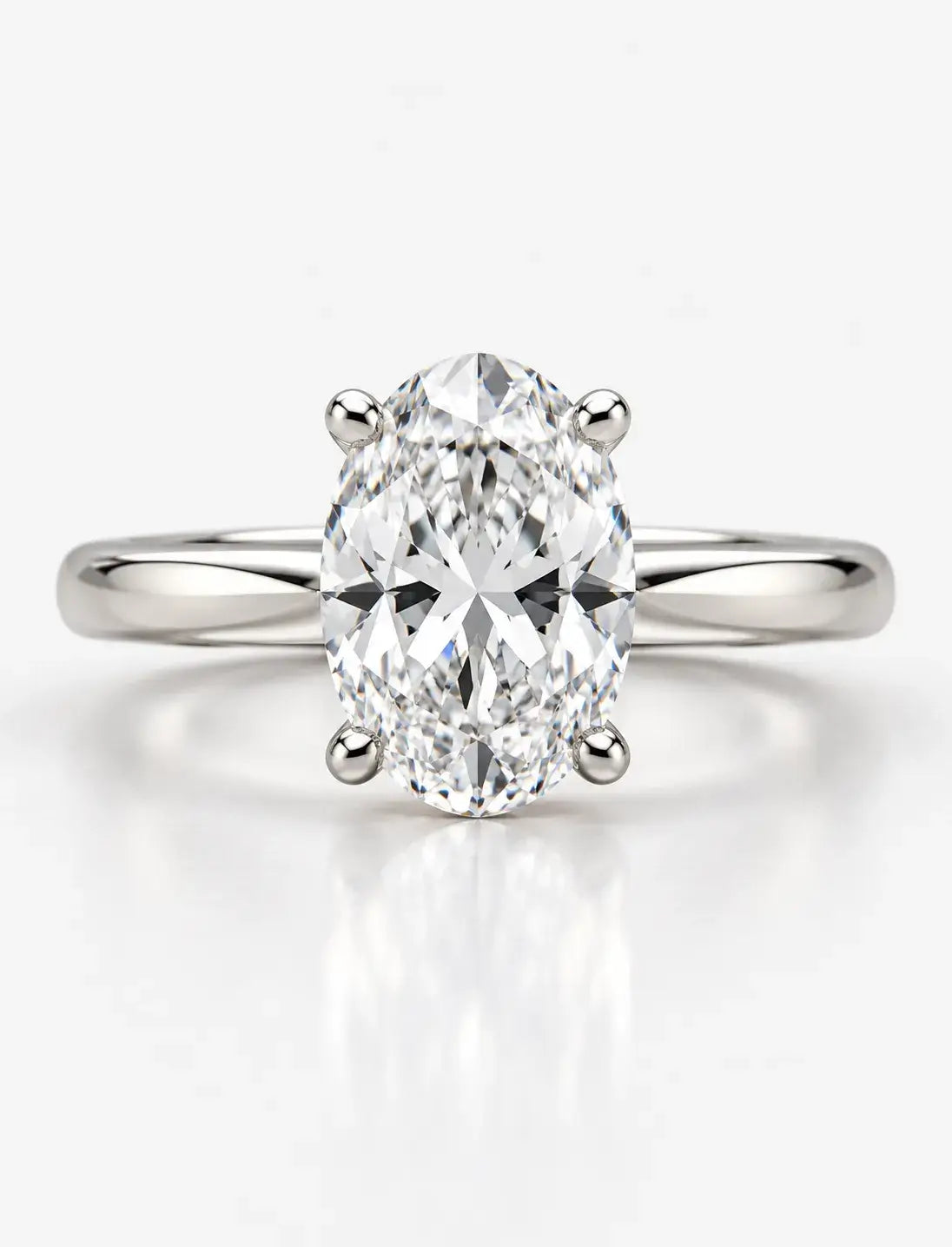 Oval With Round Diamond Hidden Halo set Solitaire Women's IGI Certified Lab Grown  Engagement Ring in Platinum